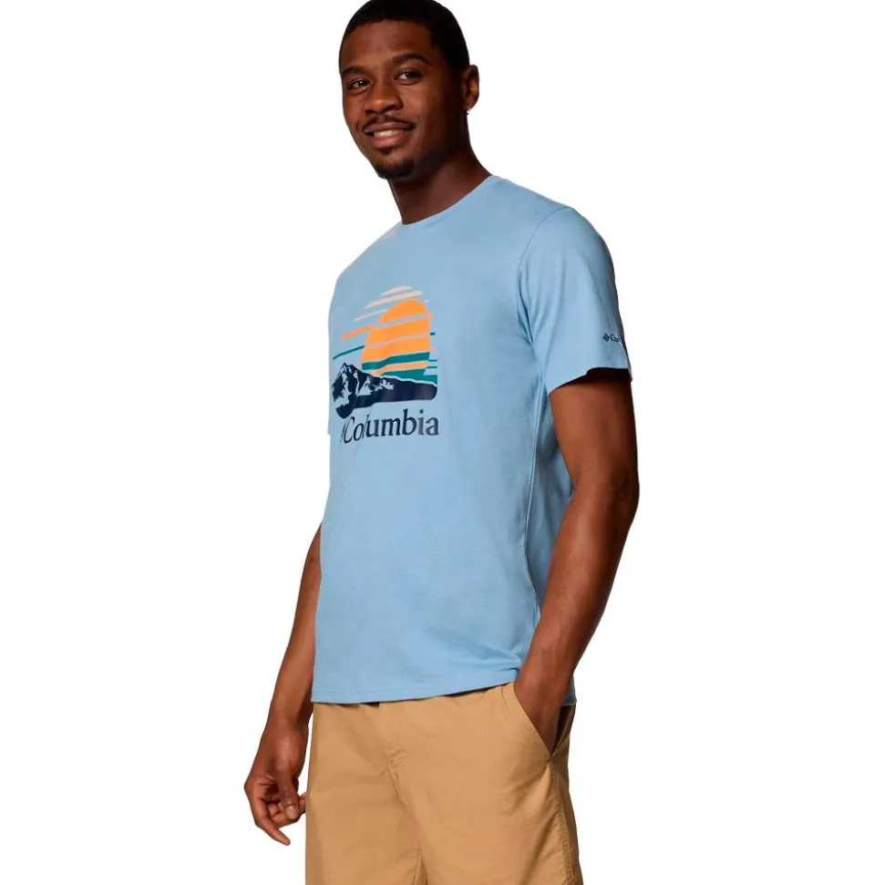 Maglietta da trekking Columbia Path Lake Graphic Tee II Ripple Blue Peaceful Perspective