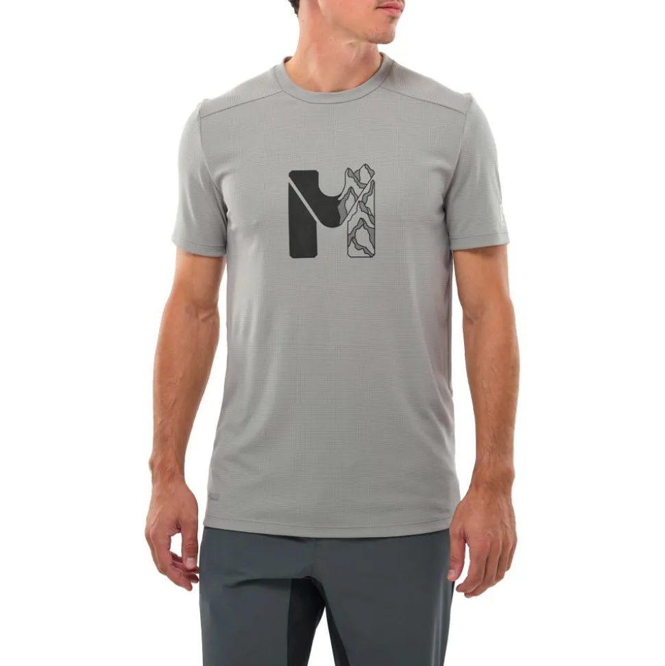Maglietta da trekking Millet Kamet Map Short Sleeve Granite
