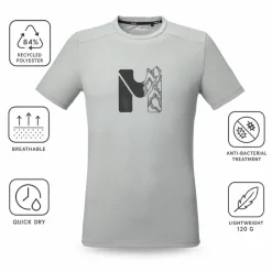 Maglietta da trekking Millet Kamet Map Short Sleeve Granite