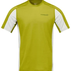 Maglietta da trekking Norrona Falketind EqualiserUll Golden Lime Whisper White