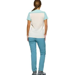 Maglietta da trekking Norrona Falketind EqualiserUll Ws Aqua Haze Whisper White