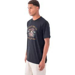 Maglietta Hurley Poison And Palapas Slub Short Sleeve Black