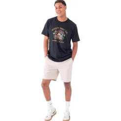 Maglietta Hurley Poison And Palapas Slub Short Sleeve Black