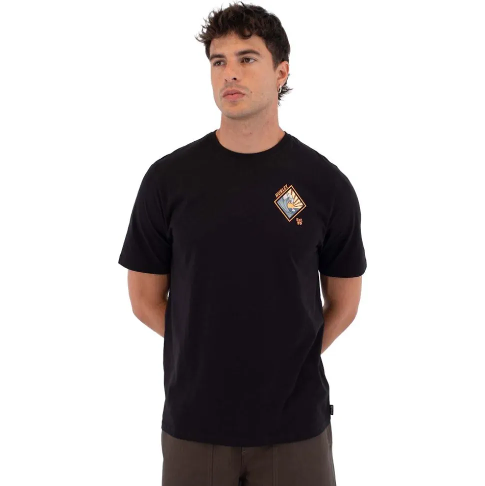 Maglietta Hurley Short Sleeve Printing Press Disques Black