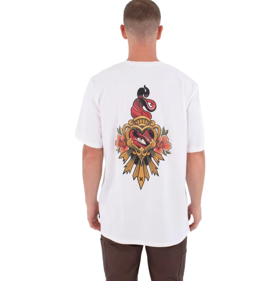 Maglietta Hurley Tattoo Trudy Heart Short Sleeve White