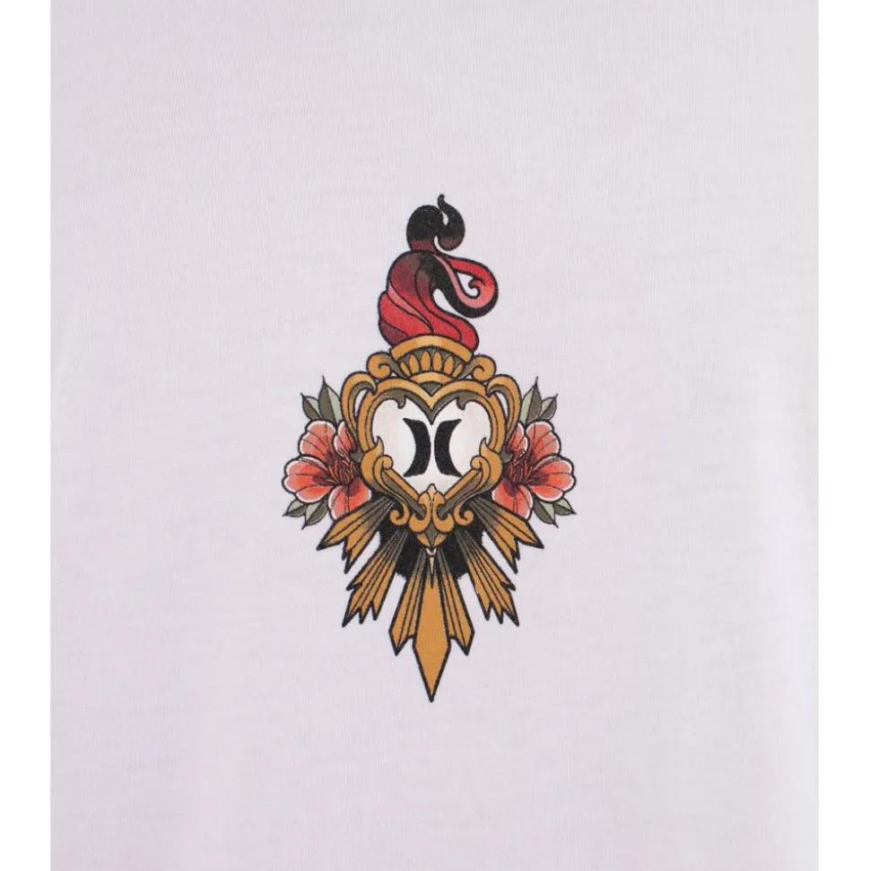 Maglietta Hurley Tattoo Trudy Heart Short Sleeve White