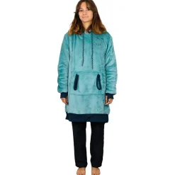 Mantelle All-In Poncho Plaid Blue Green