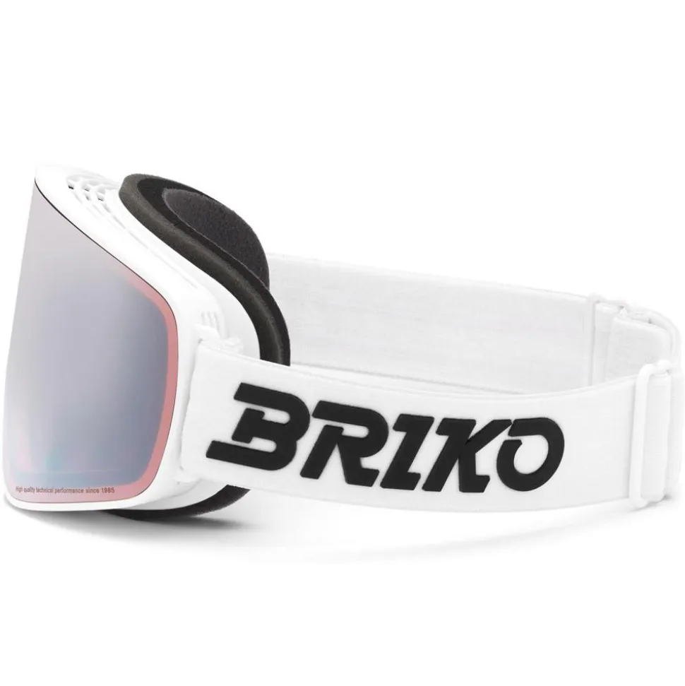 Maschera Briko Chino Sharp Lite White Ambre Base Silver Mirror