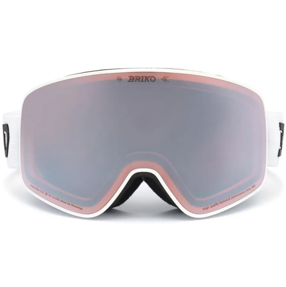 Maschera Briko Chino Sharp Lite White Ambre Base Silver Mirror