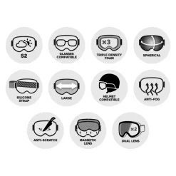 Maschera Flaxta Episode White Gold Mirror Lens