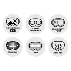 Maschera Julbo Lightyear Otg Noir Gris Reactiv 2-4 Polarized