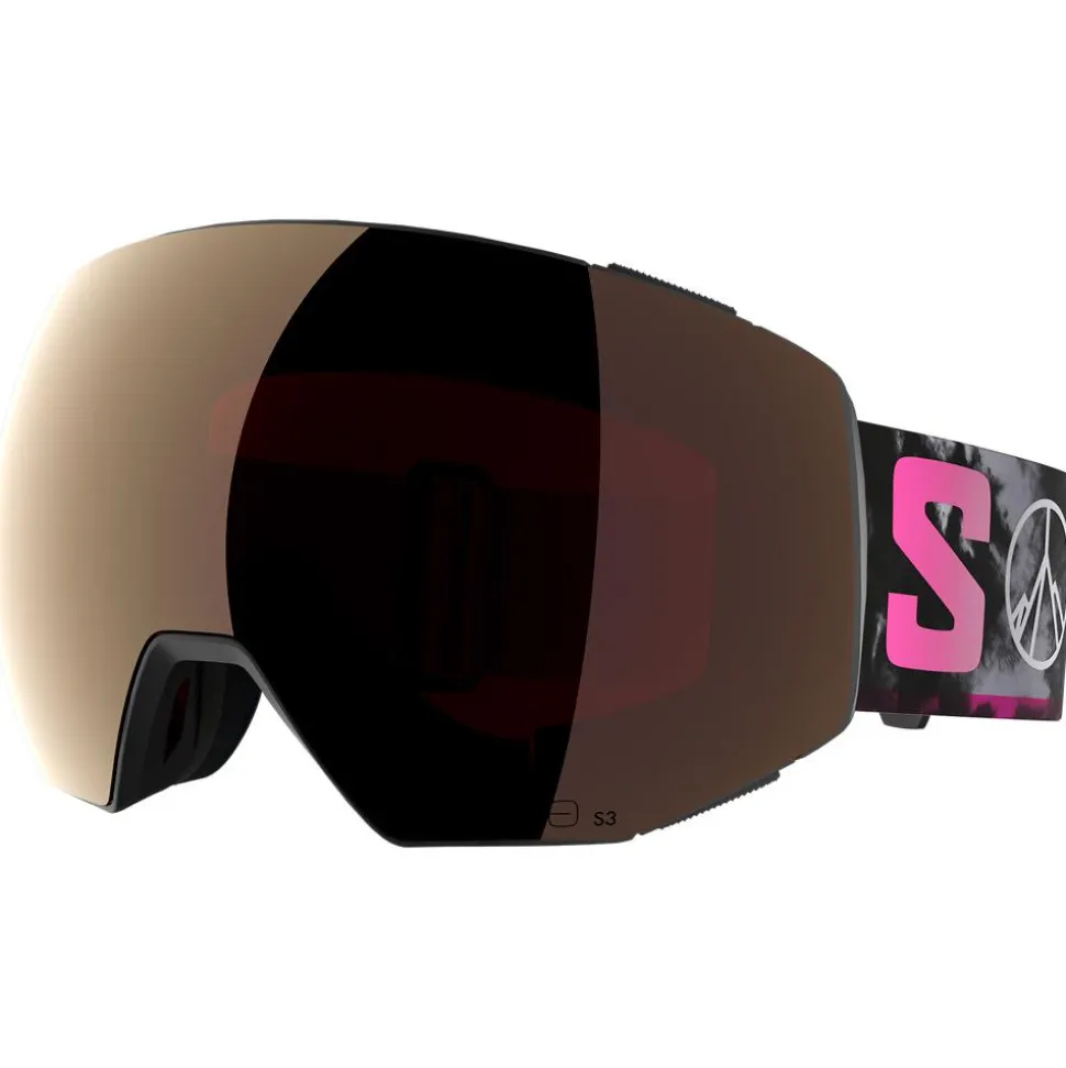 Maschera Salomon Radium Prime Black Echo Sigma Gun Metal + Sigma Silver Pink