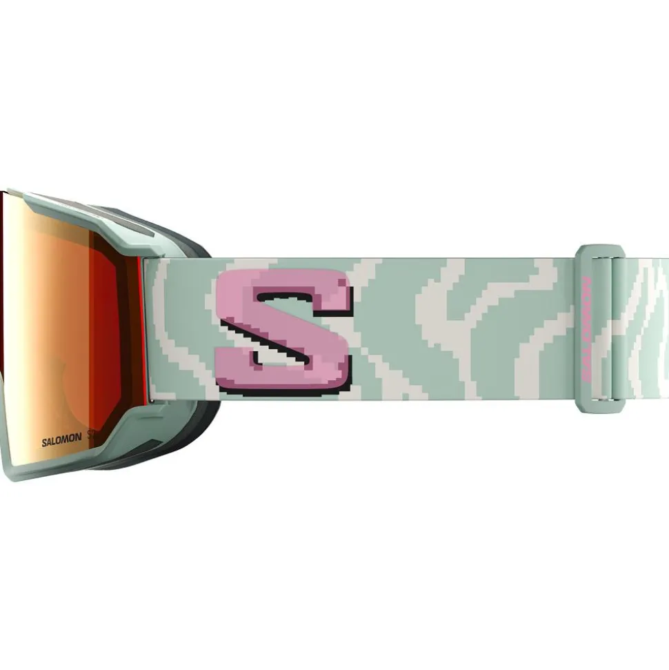 Maschera Salomon S/View 3 Iceberg Green Qst Multilayer Ruby