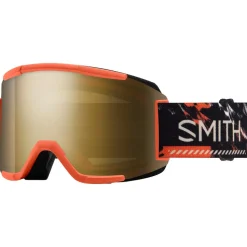 Maschera Smith Squad Cinder Chop Up Chromapop Sun Black Gold Mirror + Clear