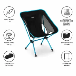 Mobili di campeggio Helinox Chair One Black Cyan Blue