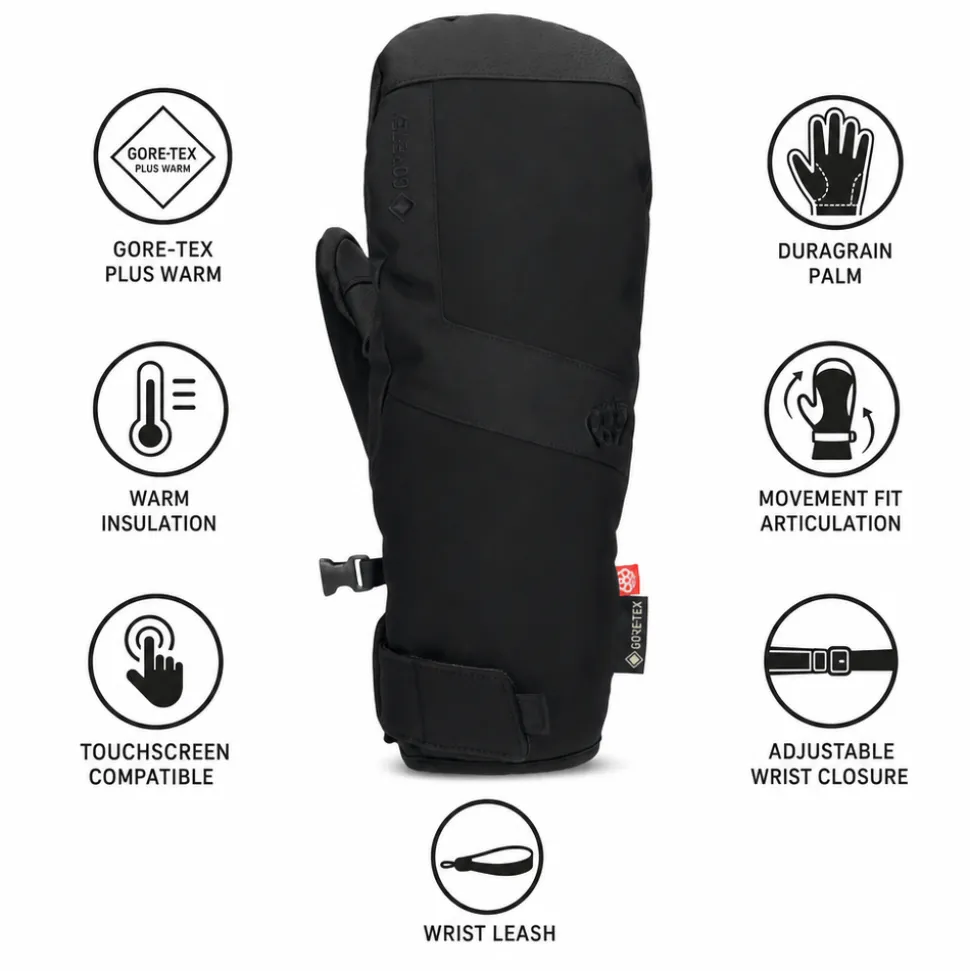 Moffole 686 Gore-tex Linear Under Cuff Mitt Black