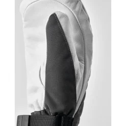 Moffole Hestra Army Leather Heli Ski Female Mitt Grey Offwhite