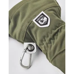 Moffole Hestra Army Leather Heli Ski Female Mitt Olive Offwhite