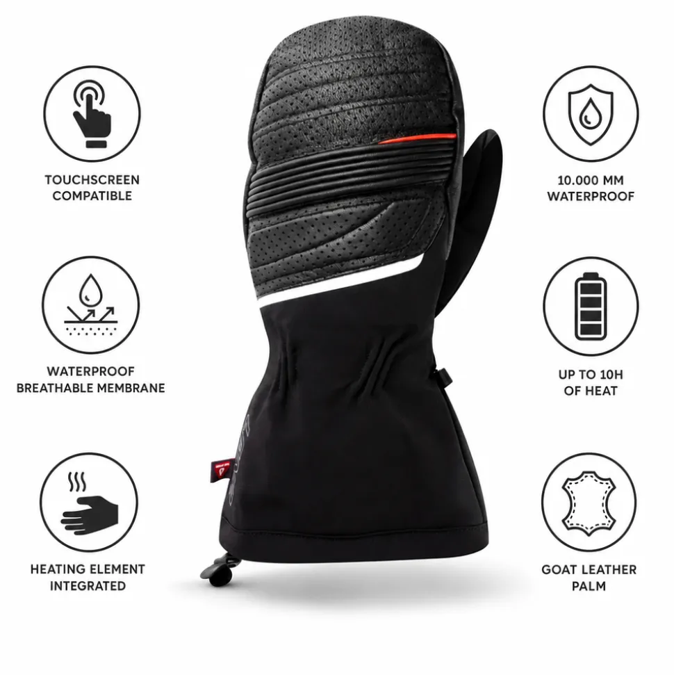 Moffole Lenz Heat Glove 6.0 Finger Cap Mittens Black
