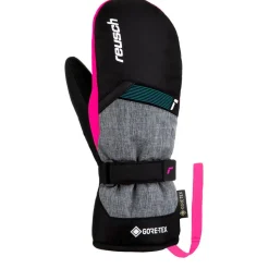 Moffole Reusch Flash Gore-Tex Junior Mitten Black Melange Pink Glo
