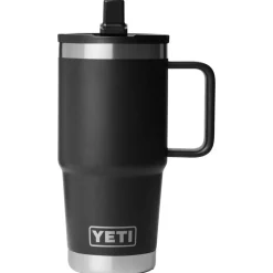 Mug Yeti Rambler 20 Oz (591 ml) Travel Straw Mug Black