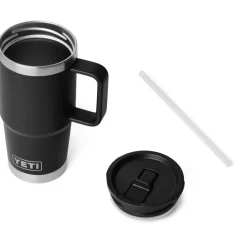 Mug Yeti Rambler 20 Oz (591 ml) Travel Straw Mug Black