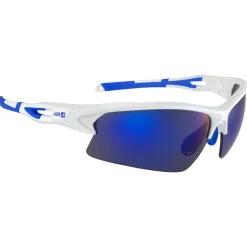 Occhiali da sole AZR Huez Blanche Vernie Bleu Bleu Miroir