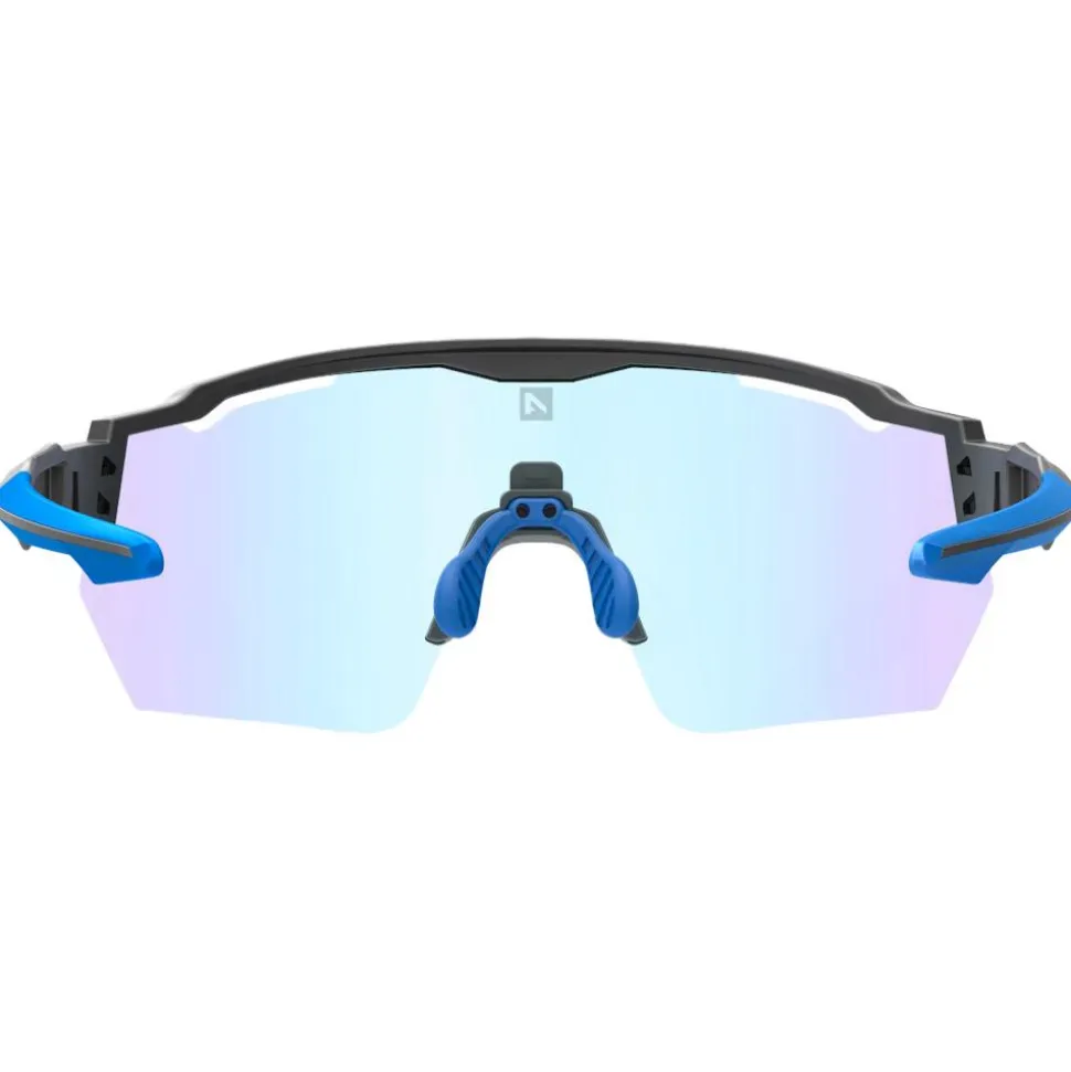 Occhiali da sole AZR Race Rx Noire Mate Photochromique Irisé Bleue