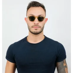 Occhiali da sole Binocle Eyewear James Shiny Champagne Grey Green Polarized