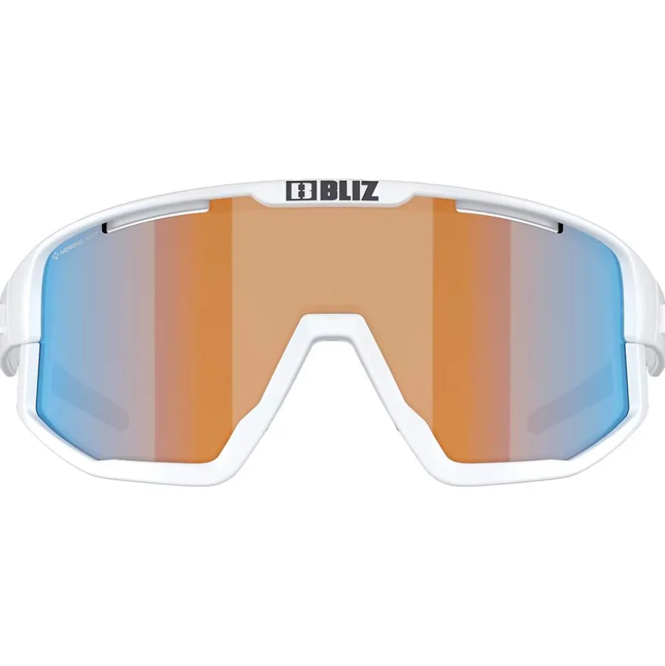 Occhiali da sole Bliz Fusion Small Matte White Nano Optics Nordic Light Coral Orange Blue Multi