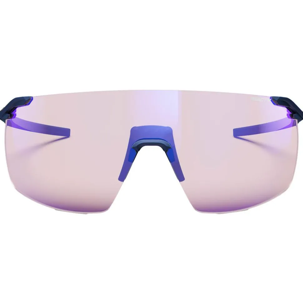Occhiali da sole Julbo Faster L Mat Bleu Foncé Laiton Reactiv 1-3 High Contrast