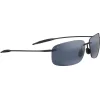 Occhiali da sole Maui Jim Breakwall Noir Brillant Gris Neutre Polycarbonate Bidegrade