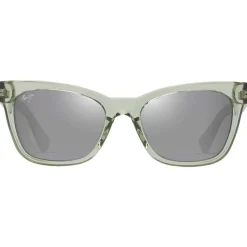 Occhiali da sole Maui Jim Hiwahiwa Shiny Transparent Sage Green Neutral Grey Mineral Superthin
