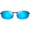 Occhiali da sole Maui Jim Hookipa Ultra Asian Fit Metal Matte Blue Blue Hawaii MauiUltra