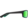 Occhiali da sole Maui Jim Kanaio Coast Noir Mat Vert MauiGreen Minéral Superthin