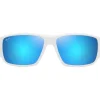 Occhiali da sole Maui Jim Keha Asian Fit Blanc Mat Bleu Hawaï Minéral SuperThin