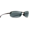 Occhiali da sole Maui Jim Makaha Noir Brillant Gris Neutre Polycarbonate Bidegrade