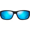 Occhiali da sole Maui Jim Mauklele Matte Black Blue Blue Hawaii Mineral Superthin
