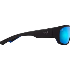Occhiali da sole Maui Jim Mauklele Matte Black Blue Blue Hawaii Mineral Superthin