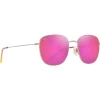 Occhiali da sole Maui Jim Olali Asian Fit Doré Clair Brillant Violet Rose Maui Sunrise MauiPure