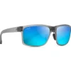 Occhiali da sole Maui Jim Pokowai Arch Gris Mat Translucide Bleu Hawaï MauiPure