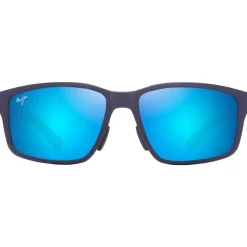 Occhiali da sole Maui Jim Walewaha Asian Fit Metal Matte Blue Blue Hawaii Mineral Superthin