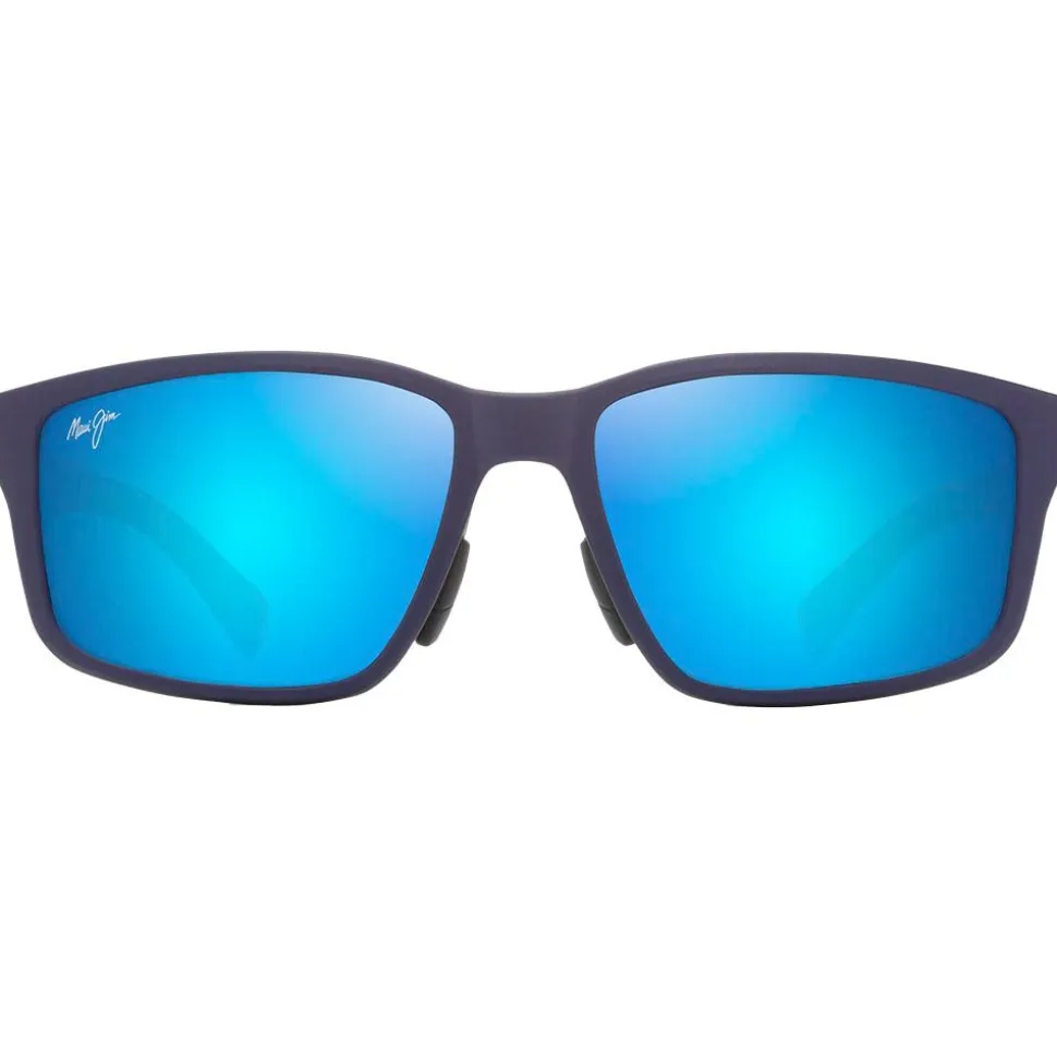 Occhiali da sole Maui Jim Walewaha Asian Fit Metal Matte Blue Blue Hawaii Mineral Superthin