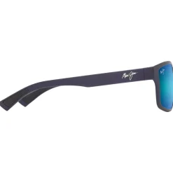 Occhiali da sole Maui Jim Walewaha Asian Fit Metal Matte Blue Blue Hawaii Mineral Superthin