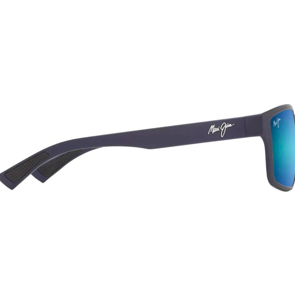 Occhiali da sole Maui Jim Walewaha Asian Fit Metal Matte Blue Blue Hawaii Mineral Superthin