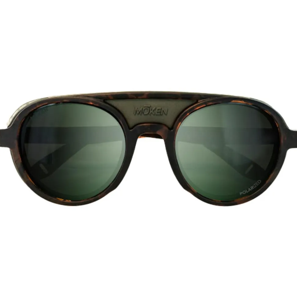 Occhiali da sole Moken Vision Hawkins Vintage Tortoise Kaki Green Cat.3 Polarized