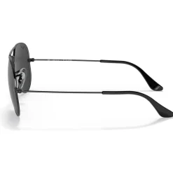 Occhiali da sole Ray Ban RB3025 Aviator Polished Black Total Black Polar