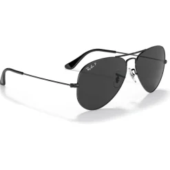 Occhiali da sole Ray Ban RB3025 Aviator Polished Black Total Black Polar