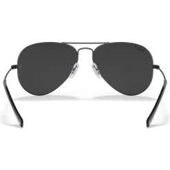 Occhiali da sole Ray Ban RB3025 Aviator Polished Black Total Black Polar