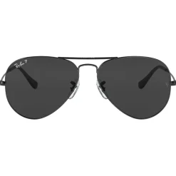 Occhiali da sole Ray Ban RB3025 Aviator Polished Black Total Black Polar